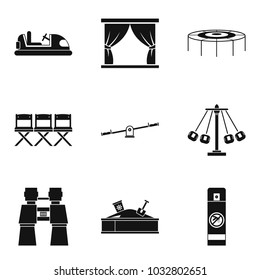 Funny summer icons set. Simple set of 9 funny summer vector icons for web isolated on white background
