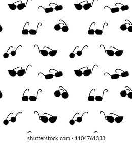 Funny summer pattern with sunglasses, seamless vector design