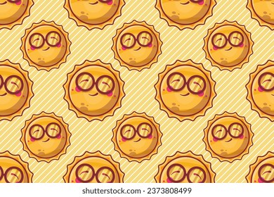 funny sun character seamless pattern vector illustration 