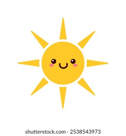 Funny sun icon vector. Smiling sun illustration sign. Sun symbol or logo.