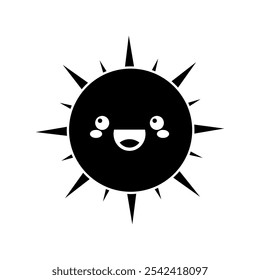 Funny sun icon vector. Smiling sun illustration sign. Sun symbol or logo.