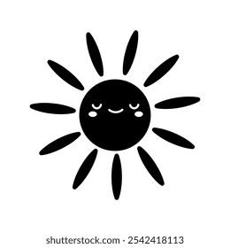 Funny sun icon vector. Smiling sun illustration sign. Sun symbol or logo.