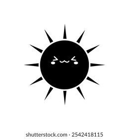Funny sun icon vector. Smiling sun illustration sign. Sun symbol or logo.