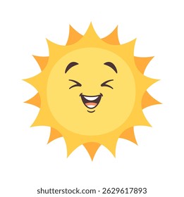 Engraçado sol rindo personagem de desenho animado