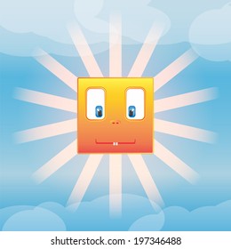 Funny sun. Made in vector