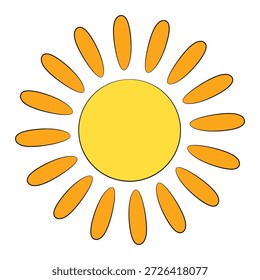 Um sol engraçado no fundo branco