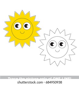 Funny Sun Be Traced Only One Stock Vector (Royalty Free) 624297800 ...