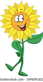 Funny Sunflower Vector Clip Art Stock Vector (Royalty Free) 1496091632 ...