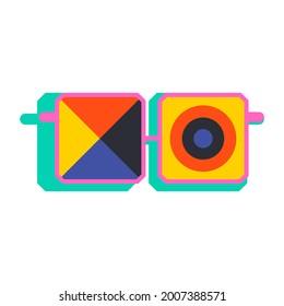 Funny sunglasses with abstraction shapes. Vector illustration.