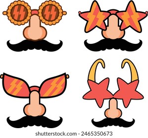 Divertidas gafas de sol o máscara con bigote y nariz