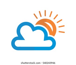 funny sunny day cloudy  image vector icon logo