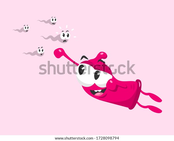 Funny Super Condom Mascot Protects Against Stock Vector Royalty Free