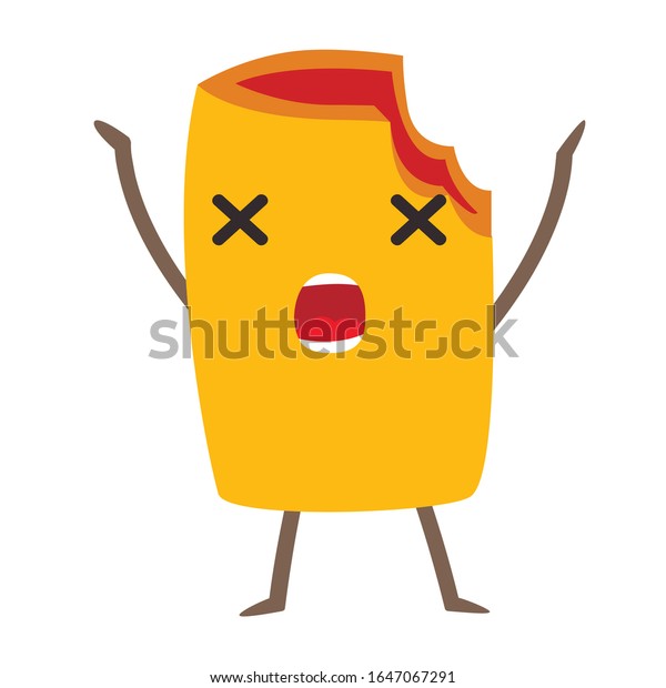 驚いたおかしなパフで 塗りつぶしのベクターイラスト かわいい顔をしたキャラクターをパフにする ショックを受けた 甘い息吹きの絵文字 感情的なペストリー料理 白い背景にベーカリーのアイコン のベクター画像素材 ロイヤリティフリー