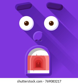 Funny surprised violet emotions