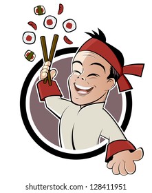 funny sushi cartoon