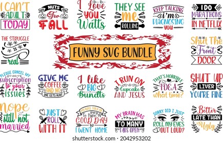 FUNNY SVG T SHIRT DESIGN BUNDLE