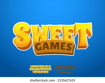 funny sweet games text effect with wood