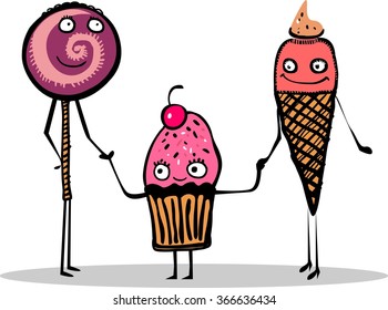 Funny sweets family