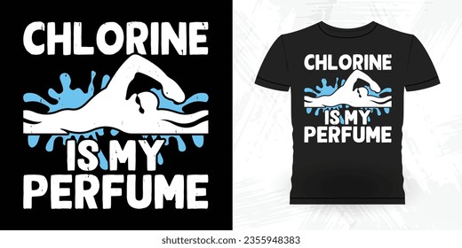 Funny Swimmer Sport Retro Vintage Swimming T-Shirt Design