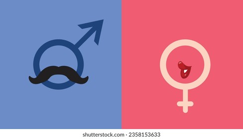 
Fantastische Symbole für Vektorgrafik-Design-Symbole von Männlichkeit und Weiblichkeit. Design für mehrere männliche und weibliche Fender-Zeichen 
