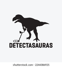 Funny T Rex Metal Detector Detecting Treasure