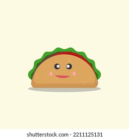 Funny Taco Cartoon, Icon Vector Cute Taco. Mascot Taco.