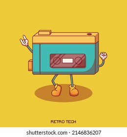 Funny Tape Casette Player Illustration