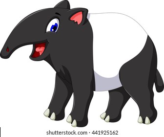 funny tapir cartoon smiling