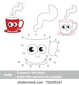 Funny Tea Pair. Dot to dot educational game for kids.