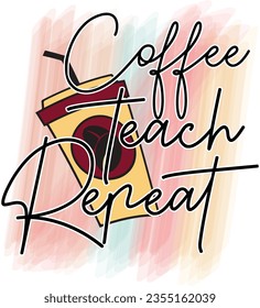 Funny Teacher Sublimation Colorful Design. Back to School Typographic Design on White Background for Printing Business.