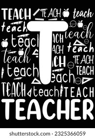 Funny teacher vector art design, eps file. design file for t-shirt. SVG, EPS cuttable design file