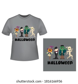 Funny Team Of Ghost Halloween Day T Shirt Design.