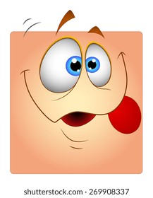Funny Teasing Face Box Smiley