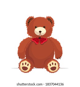 gracioso oso de peluche lindo juguete icono ilustración vector