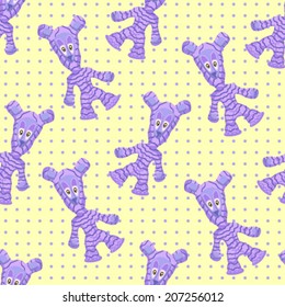 Funny teddy bear toy background  Seamless pattern can be applied on different surfaces such as wallpaper, web page background, clothes and other fabrics, phone or tablet cases