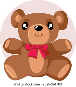 
Divertido oso de peluche de juguete de Vector de dibujos animados icono de la mascota. Elemento de diseño lindo del emblema del animal de peluche 
