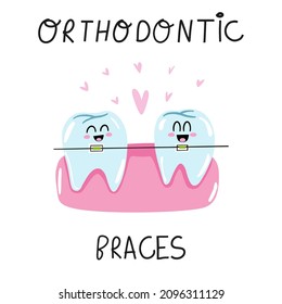 Funny teeth in ortodontic braces