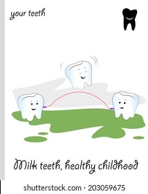 funny teeth vector caricature teeth jumping rope