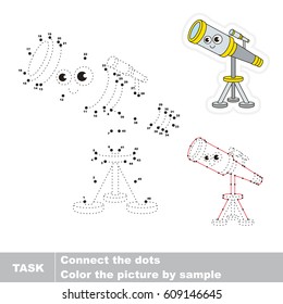 Funny Telescope. Dot to dot educational game for kids.