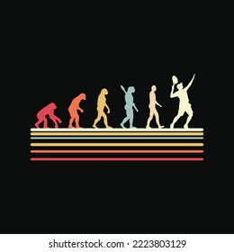 Funny Tennis Evolution Of Man Sport Retro Vintage svg cricut craft cut files