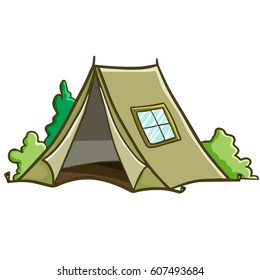 Funny tent for holiday camping - vector.