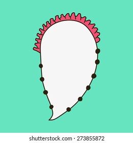 Funny text bubble with pom poms