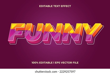 funny text effect editable modern lettering typography font style, trendy 3d text for tittle and sticker