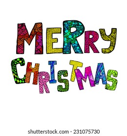 Funny text merry Christmas. Vector