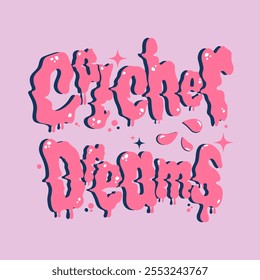 Funny text sticker - lettering on isolated background . Vector illustration for textile printing, banners, websites, design. The problem of insomnia, sleep disorders. Dreamcatcher.EPS 10