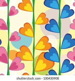 Funny texture of the flowers in the form of hearts