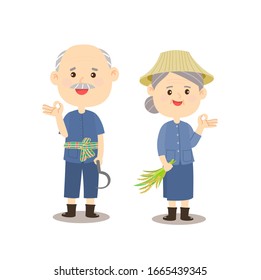 Funny Thai Farmer Vektorillustration