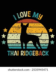 Funny Thai Ridgeback Vintage Retro Sunset Silhouette Gifts Dog Lover Dog Owner Essential T-Shirt