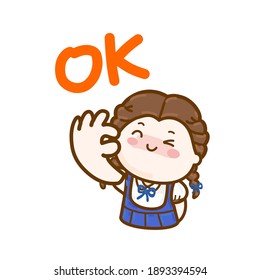 Funny Thai student cartoon vector