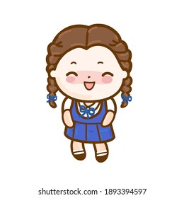 Funny Thai Student Cartoon Vektorgrafik